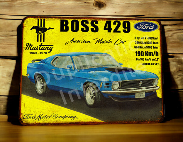 Plaque métal vintage Ford Boss 429
