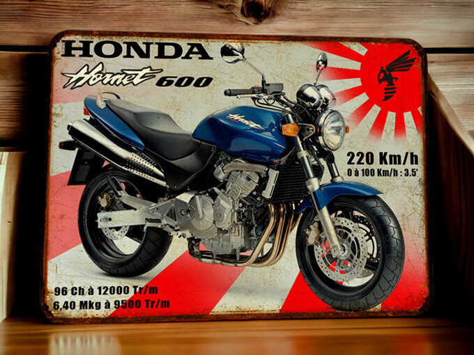 Plaque métal vintage Honda 600 Hornet