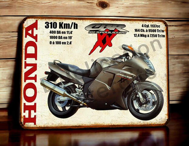 Plaque métal vintage Honda CBR 1100 XX