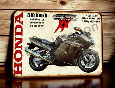 Plaque métal vintage Honda CBR 1100 XX