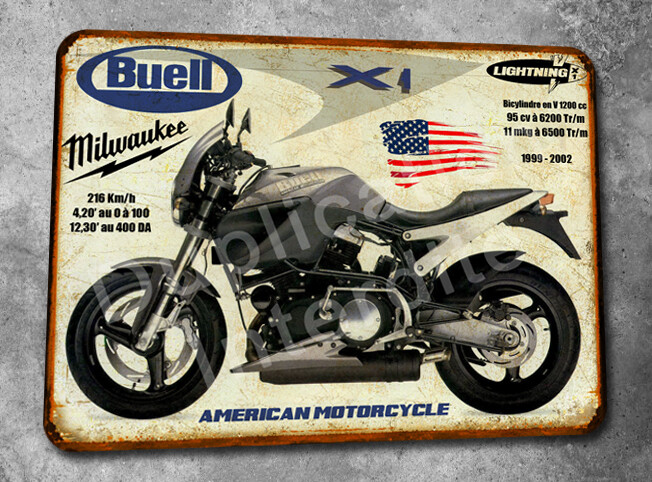 Plaque métal vintage Buell X1 Lightning