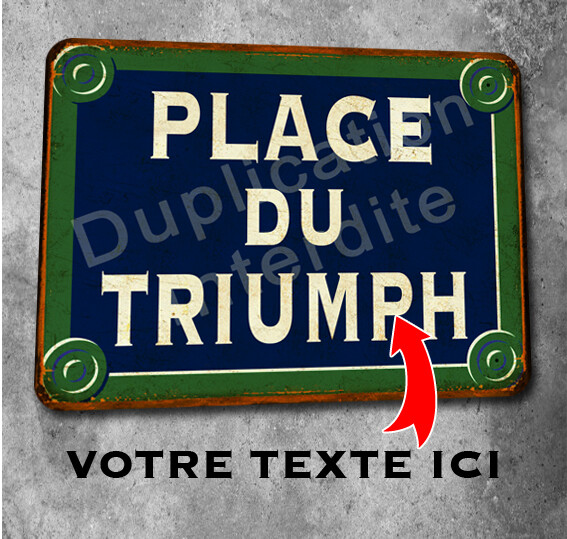 Plaque métal vintage Rue Parisienne