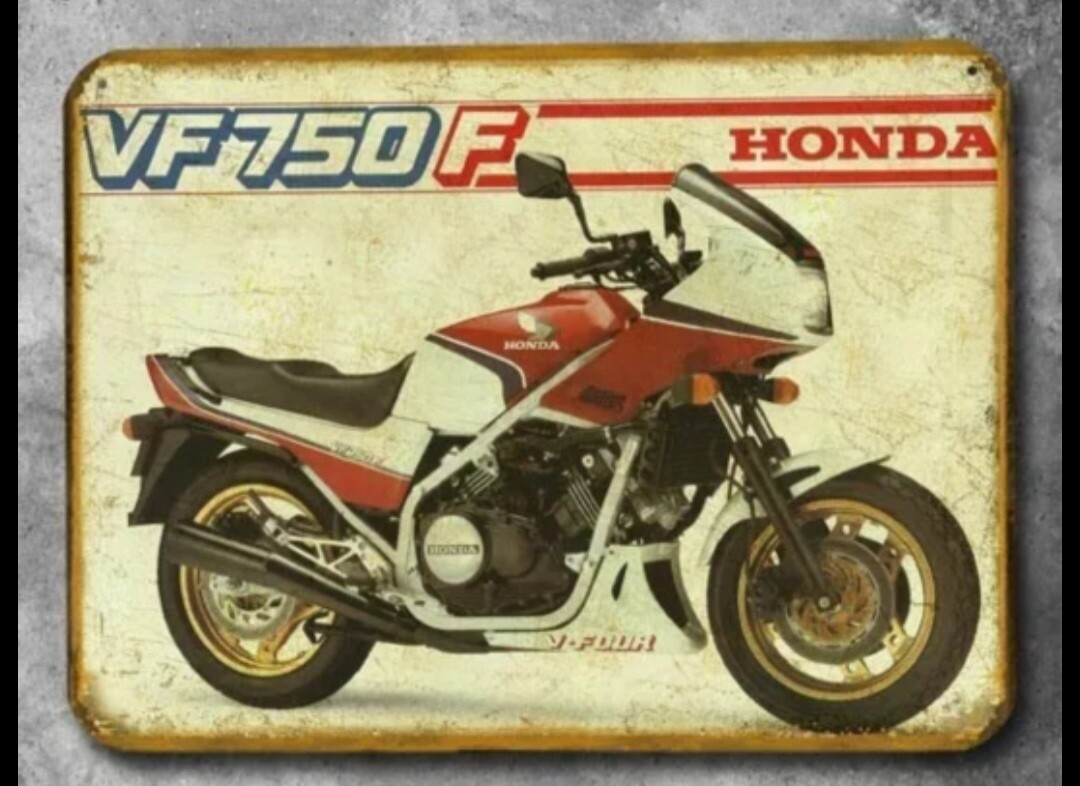 Plaque métal vintage Honda VF 750 F