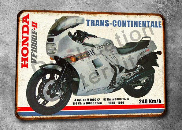 Plaque métal vintage Honda VF 1000 F II