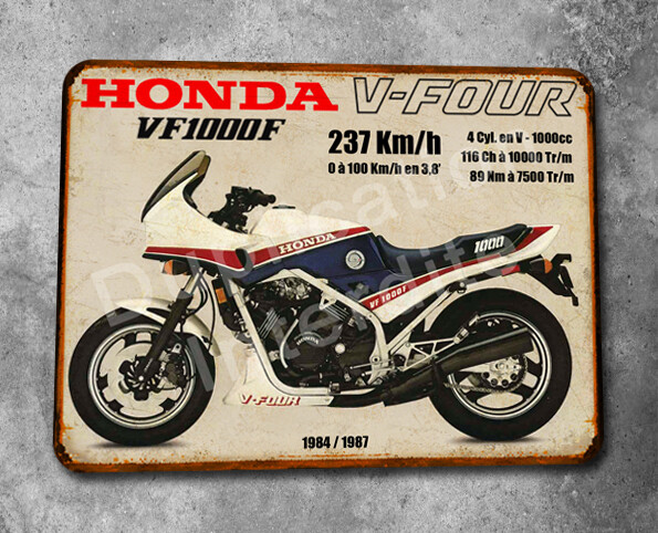 Plaque métal vintage Honda VF 1000 F