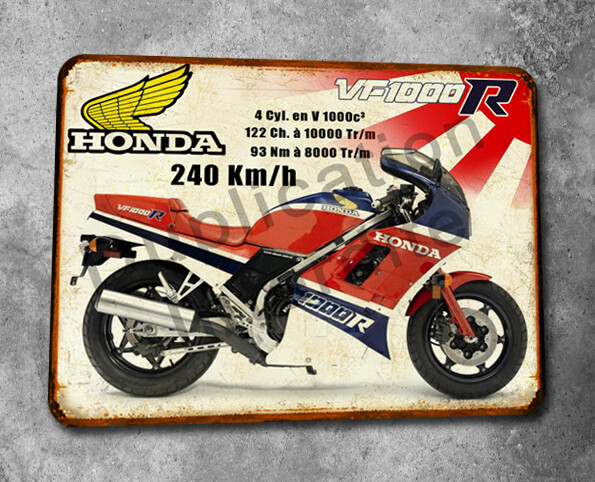 Plaque métal vintage Honda VF 1000 R