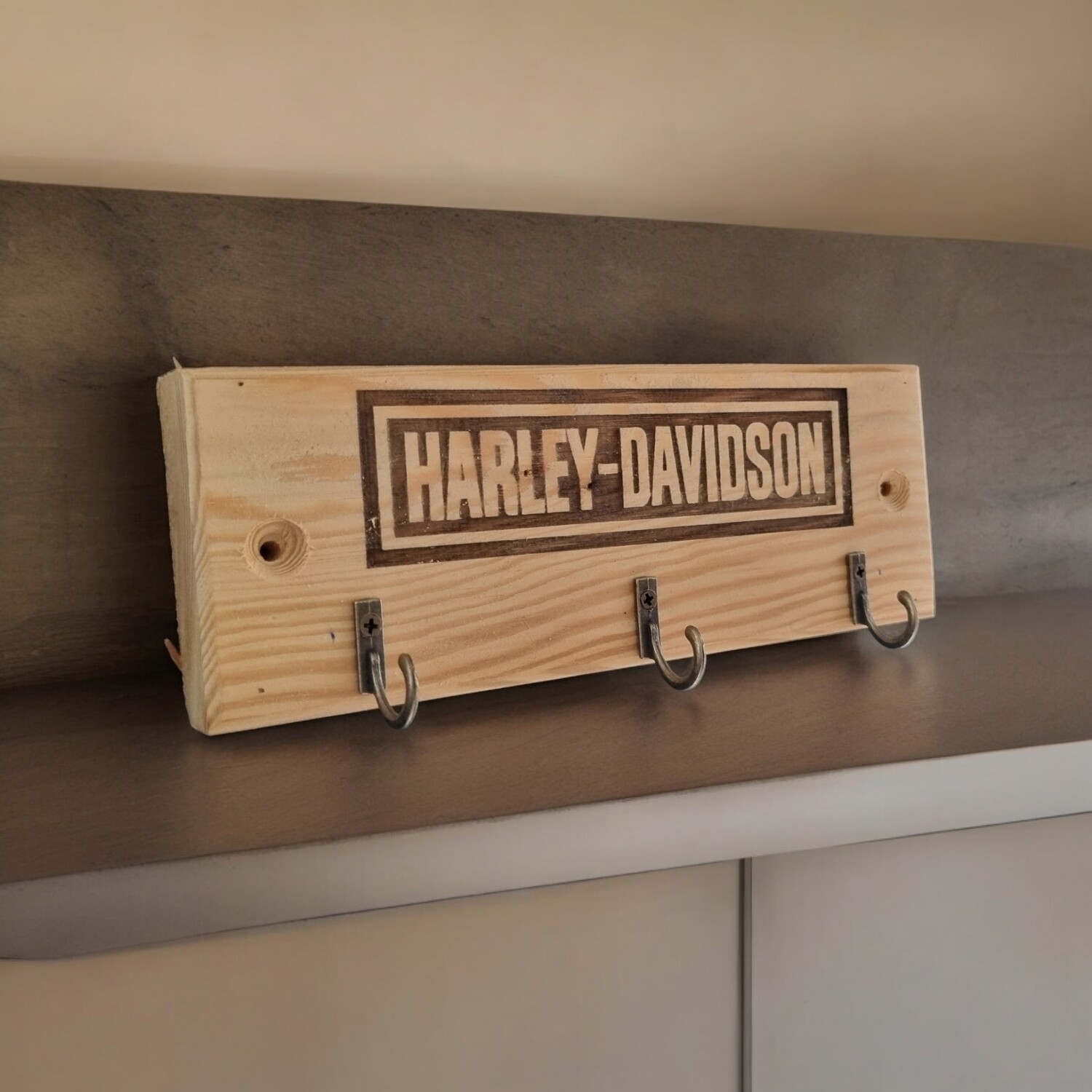 Accroche clefs bois Harley Davidson