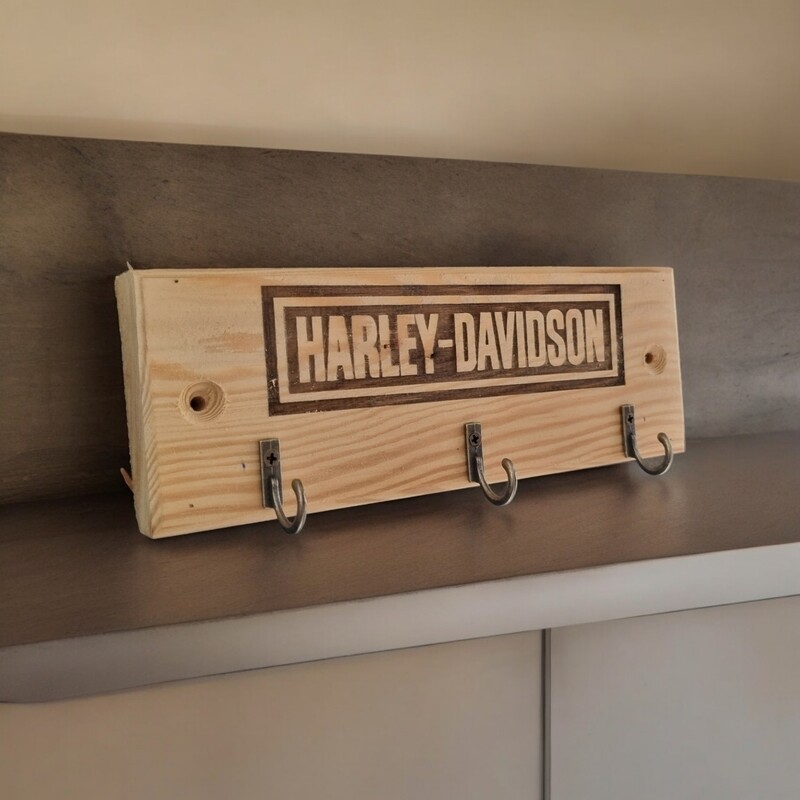 Accroche clefs bois Harley Davidson