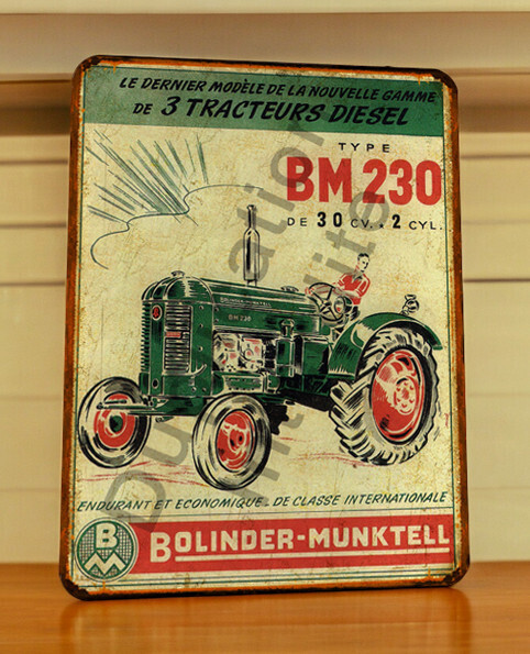 Plaque métal vintage Bolinder Munktell BM 230