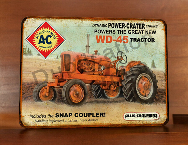 Plaque métal vintage Allis Chalmers WD 45