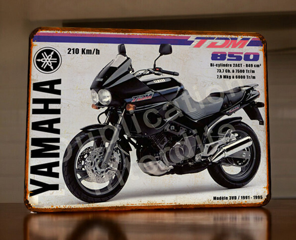 Plaque métal vintage Yamaha 850 TDM (3VD)