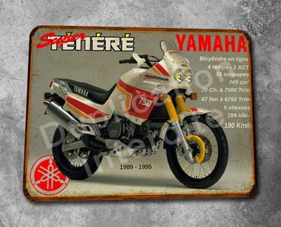 Plaque métal vintage Yamaha 750 Super Ténéré