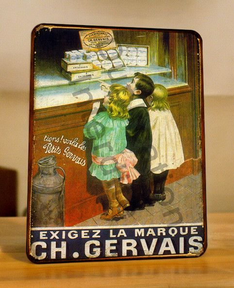 Plaque métal vintage Gervais