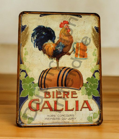 Plaque métal vintage Bière Gallia