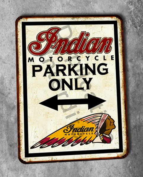 Plaque métal vintage Indian parking Only