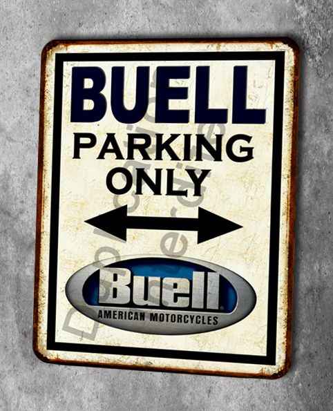 Plaque métal vintage Buell parking Only