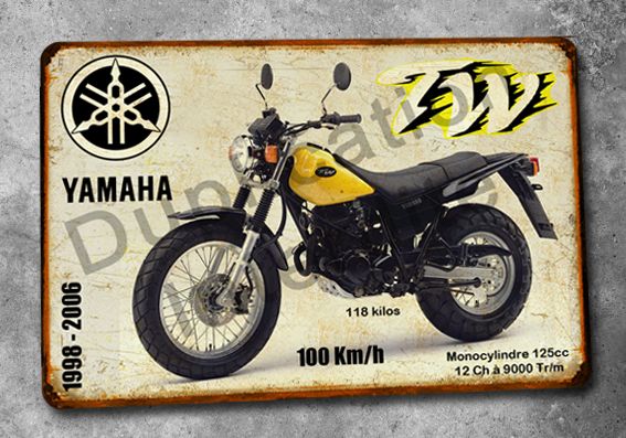 Plaque métal vintage Yamaha TW 125