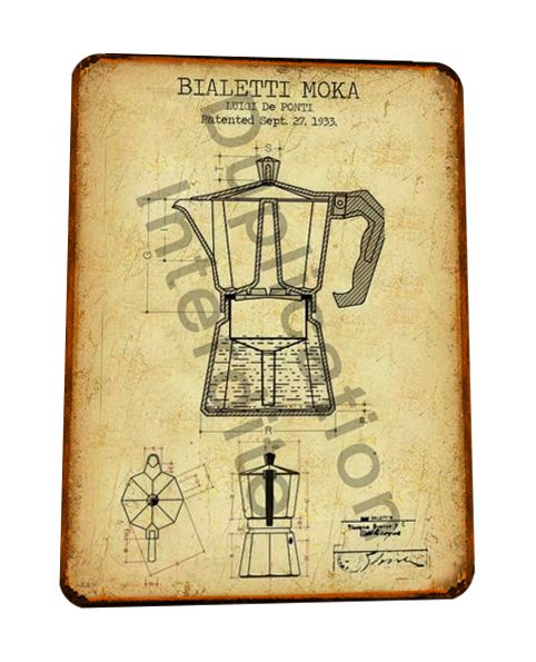 Plaque métal vintage Cafetière Italienne
