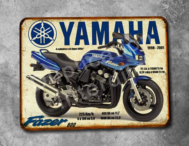 Plaque métal vintage Yamaha 600 Fazer (1998-2001)