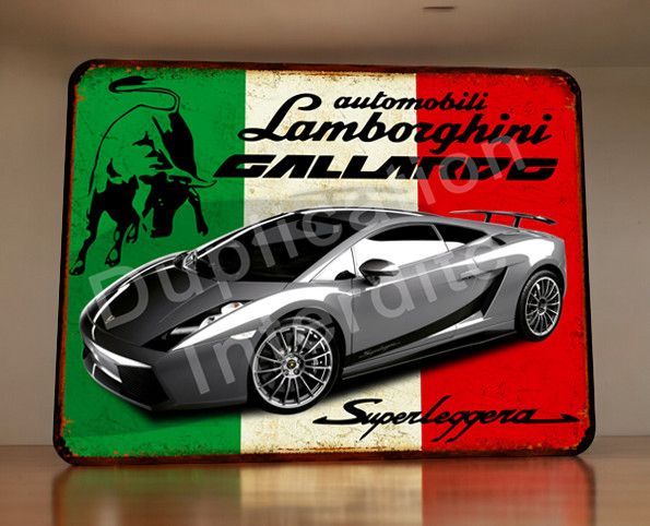 Plaque métal vintage Lamborghini Gallardo