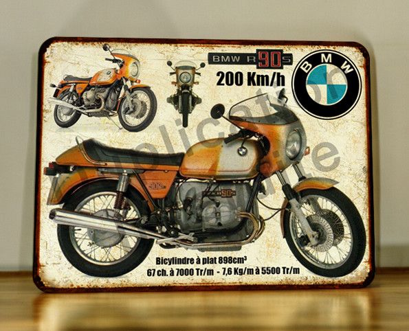 Plaque métal vintage BMW R90S