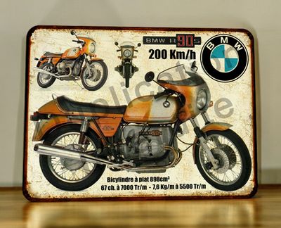 Plaque métal vintage BMW R90S