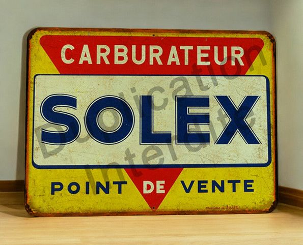Plaque métal vintage Carburateur Solex