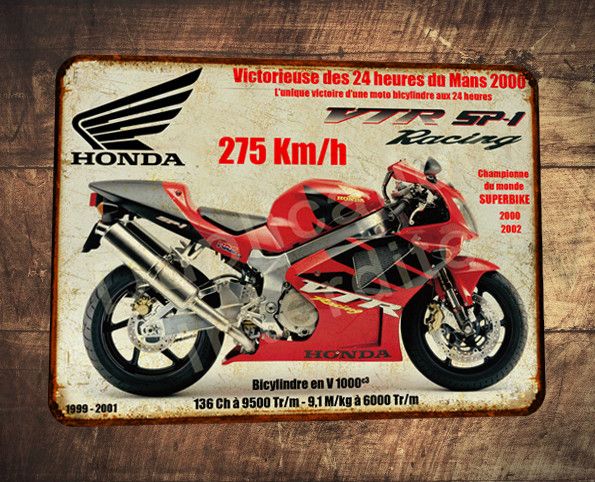 Plaque métal vintage Honda 1000 VTR SP1