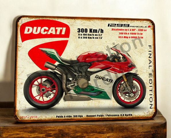 Plaque métal vintage Ducati 1299 Panigale R Final Edition
