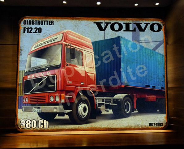 Plaque métal vintage Volvo F12.20 Globetrotter