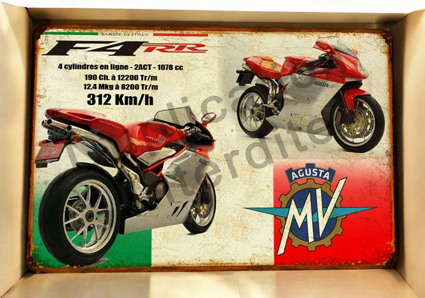 Plaque métal vintage MV Agusta F4 1000 RR