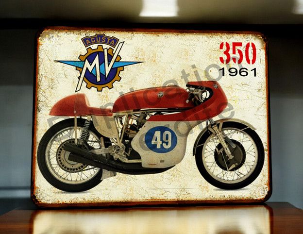 Plaque métal vintage MV Agusta 350 de 1961