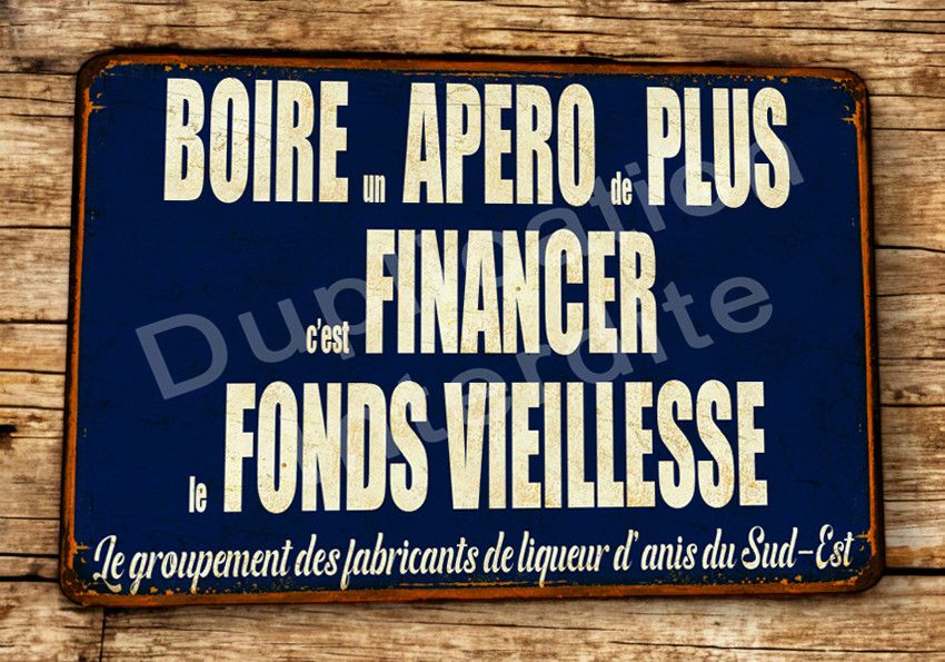 Plaque métal vintage Fonds Vieillesse
