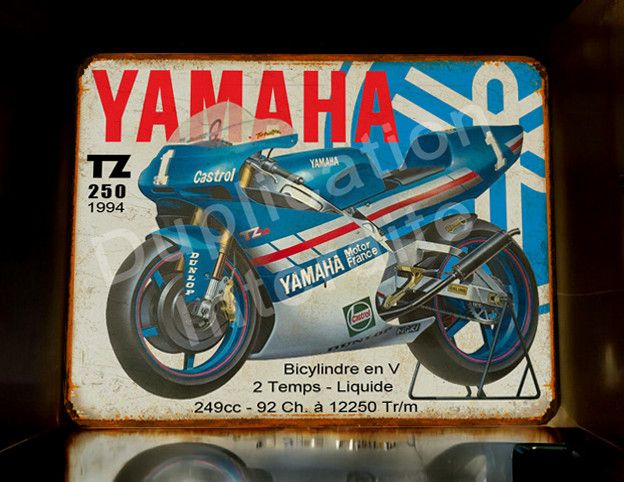 Plaque métal vintage Yamaha TZ 250 - 1994