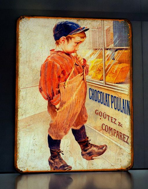 Plaque métal vintage Poulain Chocolat