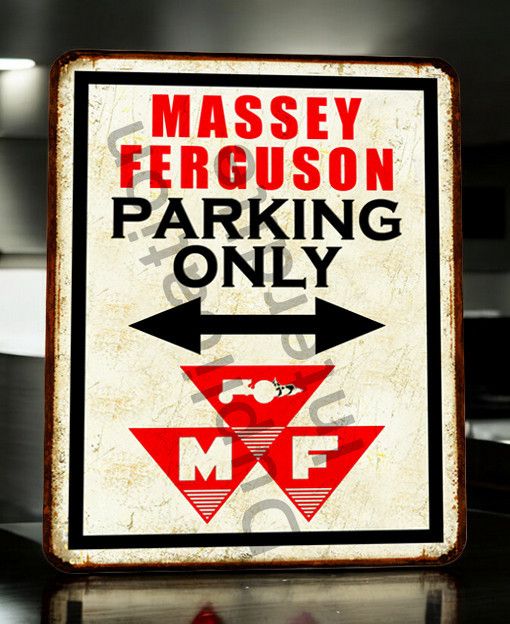 Plaque métal vintage Massey Ferguson parking Only