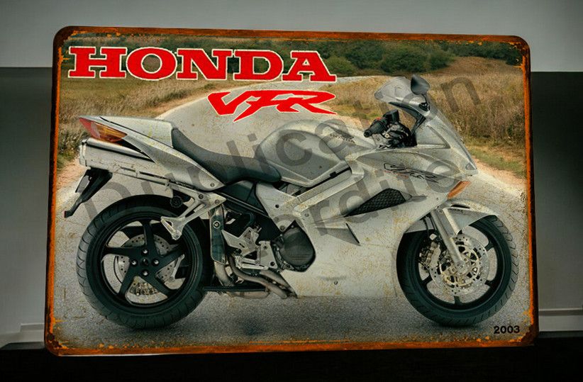 Plaque métal vintage Honda 800 VFR 2003