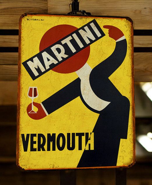 Plaque métal vintage Martini Vermouth