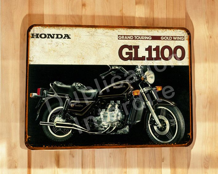 Plaque métal vintage Honda Goldwing 1100