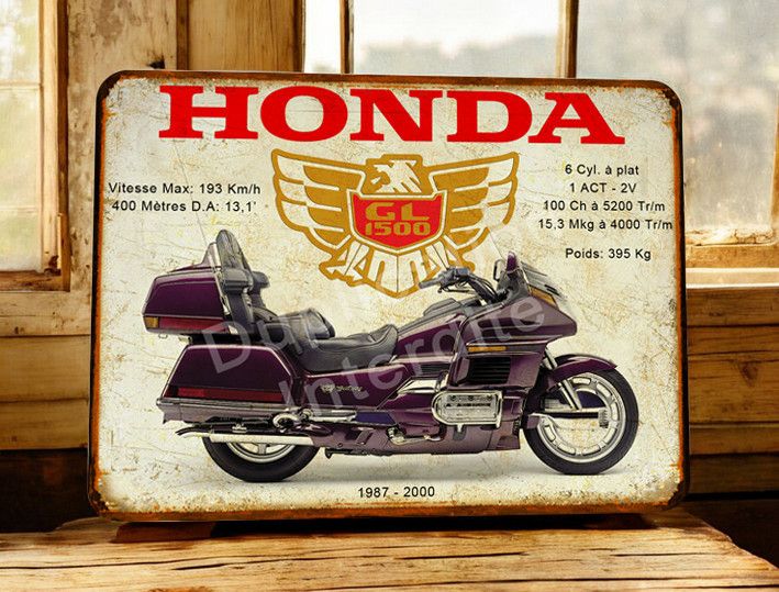 Plaque métal vintage Honda Goldwing 1500