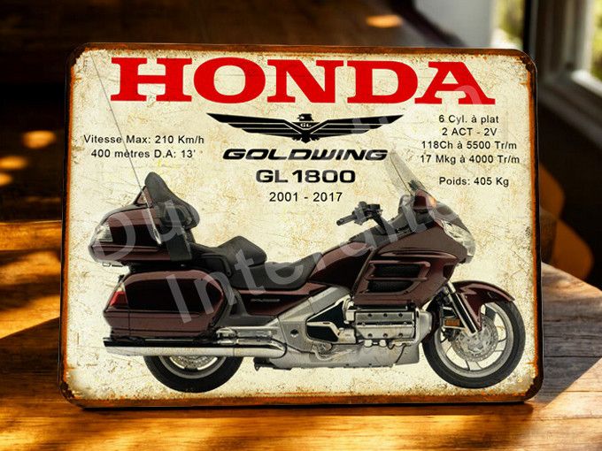 Plaque métal vintage Honda Goldwing 1800