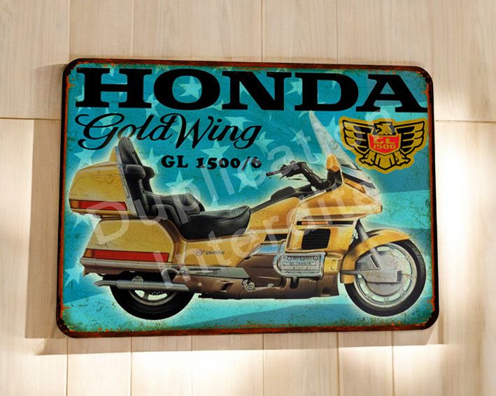 Plaque métal vintage Honda Goldwing 1500
