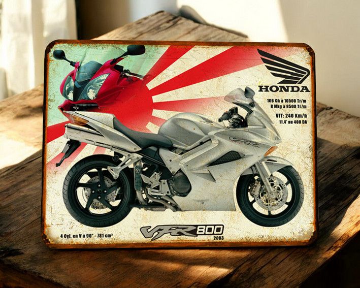 Plaque métal vintage Honda VFR 800