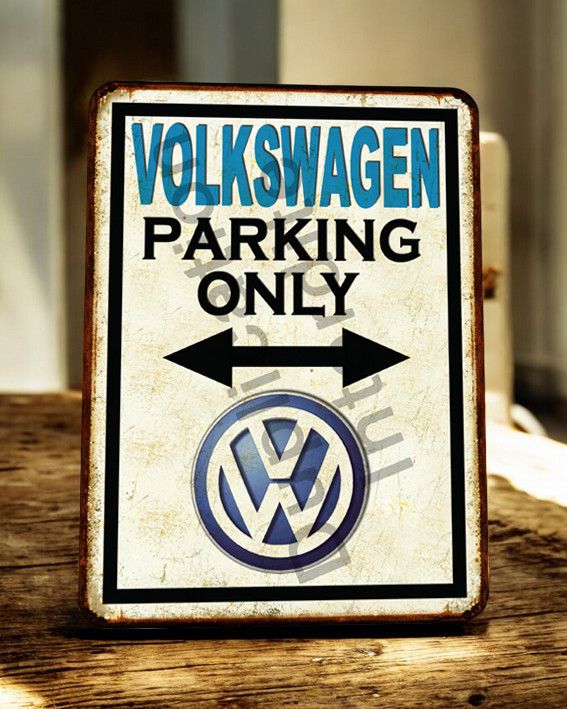 Plaque métal vintage Volkswagen Parking Only