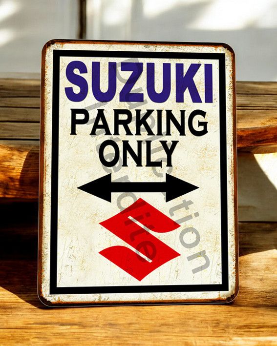 Plaque métal vintage Parking Suzuki