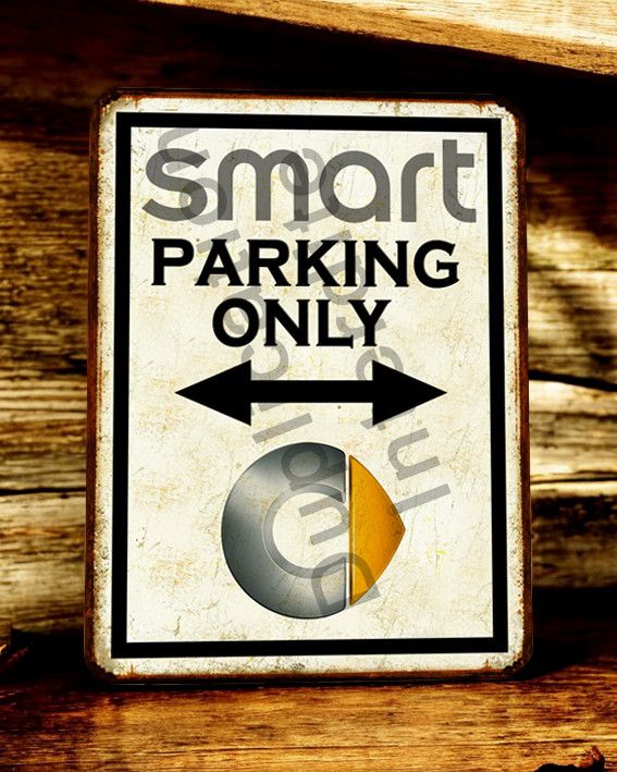 Plaque métal vintage Parking Only Smart
