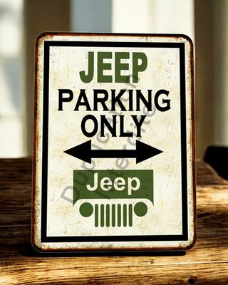 Plaque métal vintage Parking Only Jeep