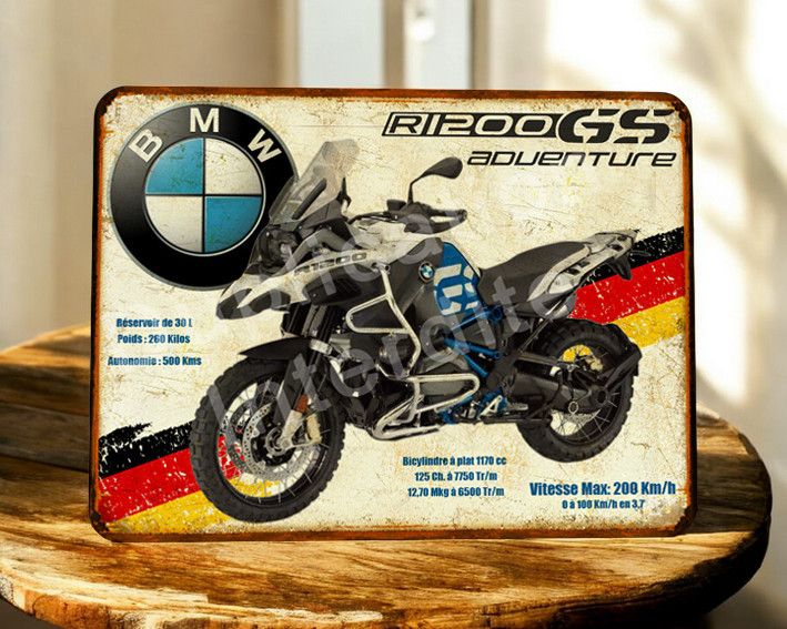 Plaque métal vintage BMW R1200 GS Adventure