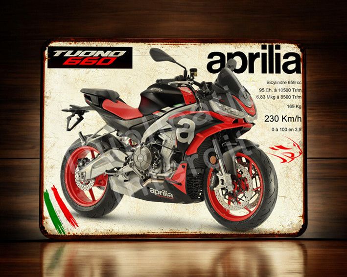Plaque métal vintage Aprilia Tuono 660