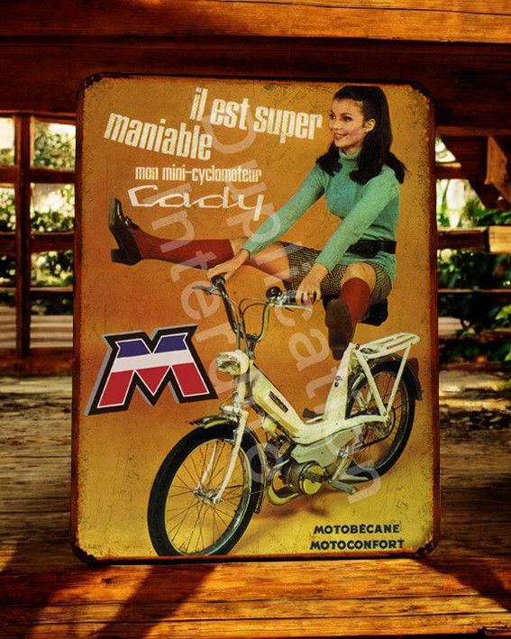 Plaque métal vintage Motobécane Motoconfort Cady